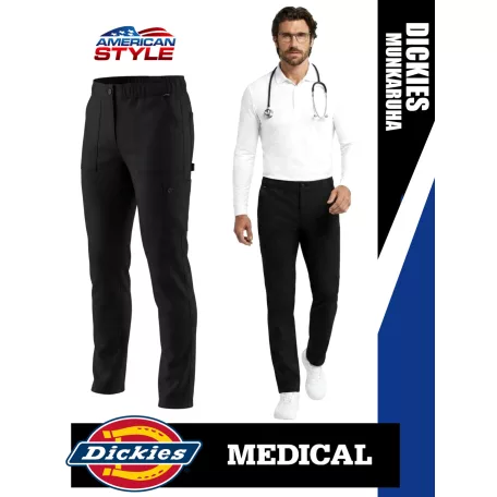 Dickies Medical BALANCE BLACK férfi stretch egészségügyi derekas nadrág - munkaruha