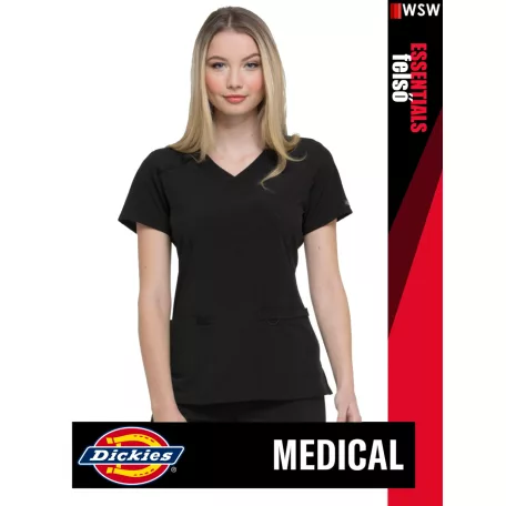 Dickies Medical EDS ESSENTIALS BLACK unisex egészségügyi tunika felső - munkaruha