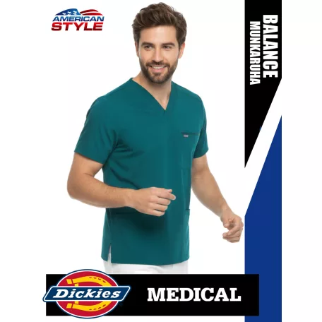 Dickies Medical BALANCE CARIBBEAN férfi v-nyakú három zsebes stretch egészségügyi tunika felső - munkaruha