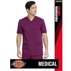   Dickies Medical BALANCE WINE férfi v-nyakú három zsebes stretch egészségügyi tunika felső - munkaruha