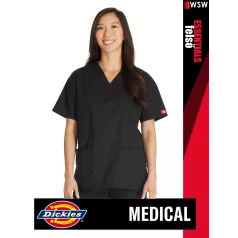   Dickies Medical EDS ESSENTIALS BLACK női v-nyakú egészségügyi tunika felső - munkaruha