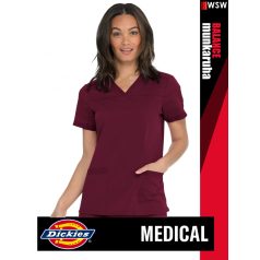   Dickies Medical BALANCE WINE női v-nyakú három zsebes stretch egészségügyi tunika felső - munkaruha
