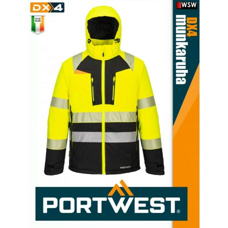 Portwest DX4 YELLOWHV 4IN1 prémium bélelt munkakabát - munkaruha