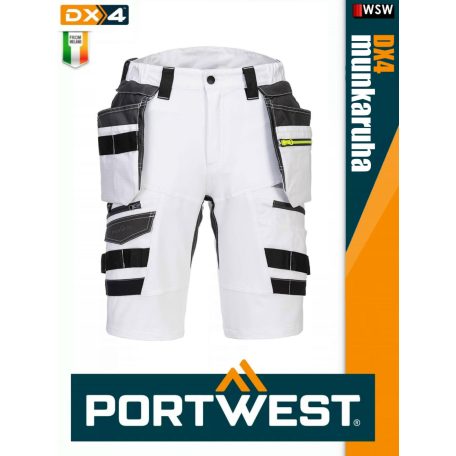 Portwest DX4 WHITE prémium rövid munkanadrág - munkaruha