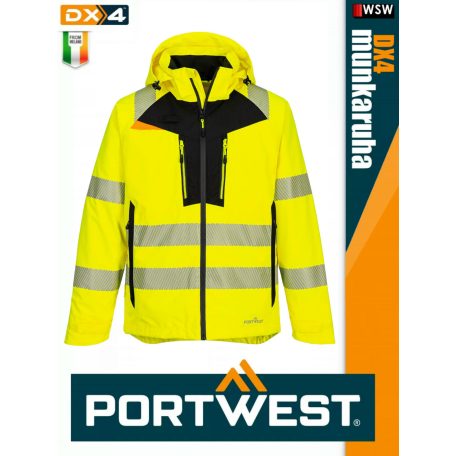 Portwest DX4 YELLOWHV prémium vzálló esőkabát - munkaruha