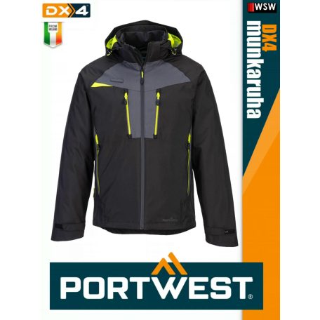 Portwest DX4 BLACK 3IN1 prémium bélelt munkakabát - munkaruha