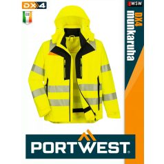   Portwest DX4 YELLOWHV 4IN1 prémium bélelt munkakabát - munkaruha