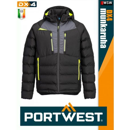 Portwest DX4 BLACK 3IN1 prémium bélelt munkakabát - munkaruha