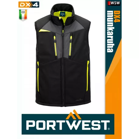 Portwest DX4 BLACK prémium softshell munkamellény - munkaruha