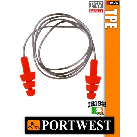 Portwest PW SAFETY TPE zsinóros füldugó 50 pár - 23 dB