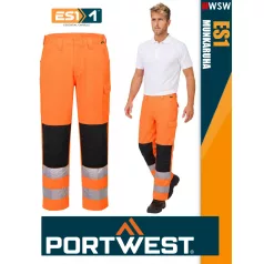   Portwest ES1 HVORANGE technikai kevertszálas láthatósági deréknadrág - munkaruha