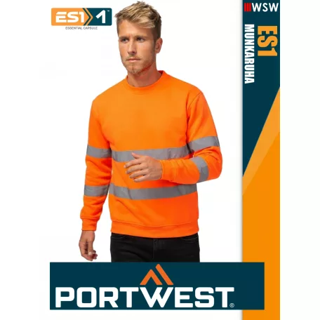 Portwest ES1 HVORANGE technikai környakas pulóver - munkaruha