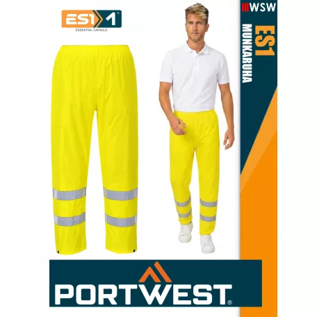 Portwest ES1 HVYELLOW technikai kevertszálas láthatósági esőnadrág - munkaruha