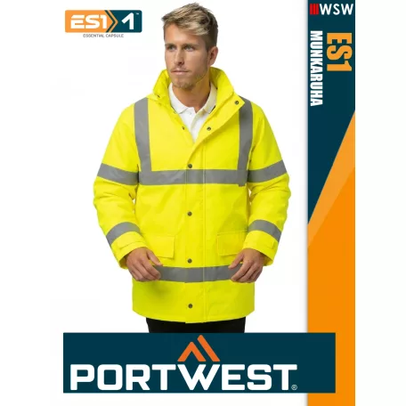Portwest ES1 HVYELLOW technikai bélelt télikabát - munkaruha