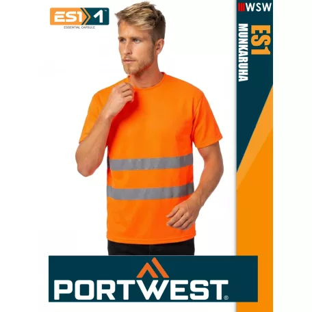 Portwest ES1 HVORANGE technikai környakas láthatósági póló - munkaruha