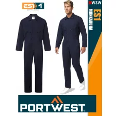   Portwest ES1 NAVY technikai kevertszálas sokzsebs overál kezes-lábas - munkaruha