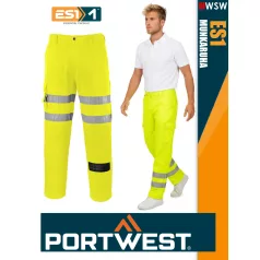   Portwest ES1 HVYELLOW technikai kevertszálas láthatósági deréknadrág - munkaruha