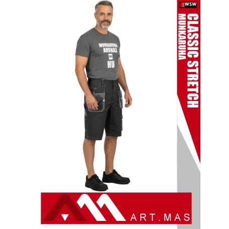 Artmas CLASSIC GRAPHITE technikai kevertszálas kopásálló rövid munkanadrág - munkaruha
