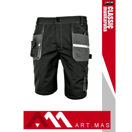 Artmas CLASSIC GRAPHITE technikai kevertszálas kopásálló rövid munkanadrág - munkaruha