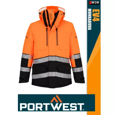 Portwest EV4 ORANGE prémium bélelt -50C láthatósági munkakabát - munkaruha
