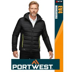   Portwest EV4 BLACK prémium bélelt hibrid kabát - munkaruha