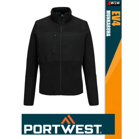 Portwest EV4 BLACK prémium bélelt polár kabát - munkaruha