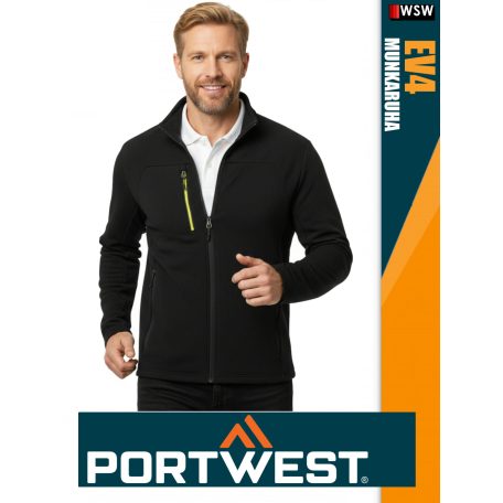 Portwest EV4 BLACK prémium texturált polár kabát - munkaruha
