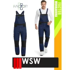   WSW FACTOR NAVY technikai rugalmas anyagú férfi kantáros nadrág - munkaruha
