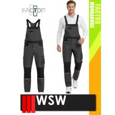   WSW FACTOR GREY technikai rugalmas anyagú férfi kantáros nadrág - munkaruha