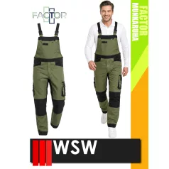   WSW FACTOR GREEN technikai rugalmas anyagú férfi kantáros nadrág - munkaruha
