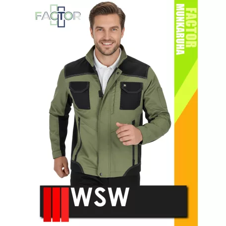 WSW FACTOR GREEN technikai rugalmas anyagú férfi munkakabát - munkaruha