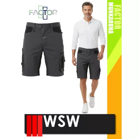 WSW FACTOR GREY technikai rugalmas anyagú férfi rövidnadrág - munkaruha