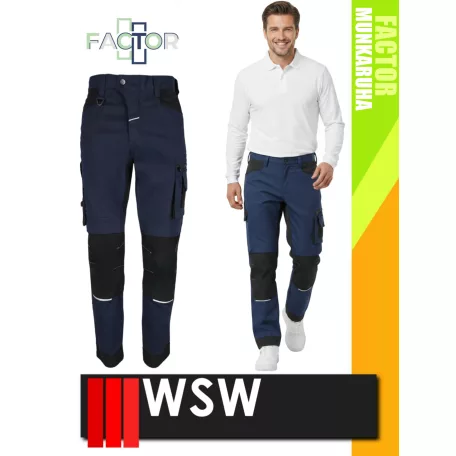 WSW FACTOR NAVY technikai rugalmas anyagú férfi deréknadrág - munkaruha