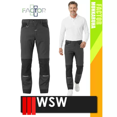 WSW FACTOR GREY technikai rugalmas anyagú férfi deréknadrág - munkaruha