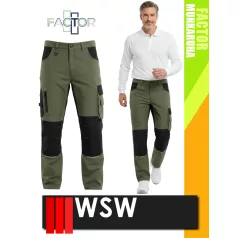   WSW FACTOR GREEN technikai rugalmas anyagú férfi deréknadrág - munkaruha