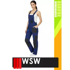   WSW OGRIFOX NAVY technikai kevertszálas női kantáros nadrág - munkaruha