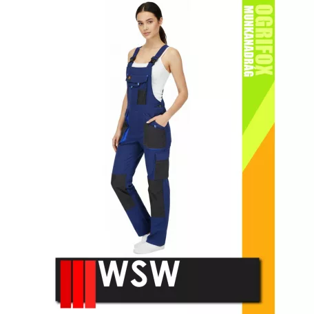 WSW OGRIFOX NAVY technikai kevertszálas női kantáros nadrág - munkaruha