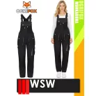 WSW OGRIFOX BLACK technikai kevertszálas női kantáros nadrág - munkaruha