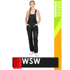   WSW OGRIFOX BLACK technikai kevertszálas női kantáros nadrág - munkaruha