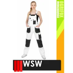   WSW OGRIFOX WHITE technikai kevertszálas női kantáros nadrág - munkaruha