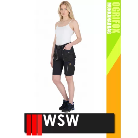 WSW OGRIFOX BLACK technikai kevertszálas női rövid nadrág - munkaruha