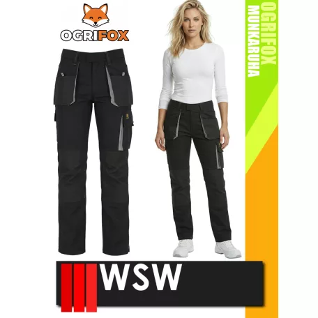 WSW OGRIFOX BLACK technikai kevertszálas női derék nadrág - munkaruha