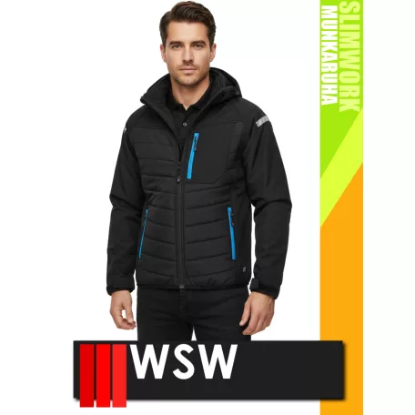 WSW SLIMWORK BLACK FLEXSHELL technikai rugalmas átmeneti kabát - munkaruha