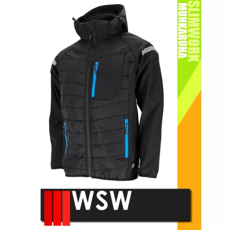 WSW SLIMWORK BLACK FLEXSHELL technikai rugalmas átmeneti kabát - munkaruha