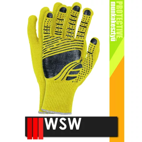 WSW FLOATEX NEO YELLOW csúszasbiztos mártott munkakesztyű - 12 pár/csomag