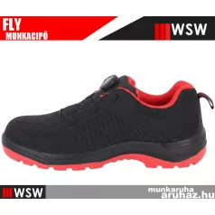   WSW FLY BLACKRED S1 technikai fémbetétes önbefűzős munkabakancs - munkacipő