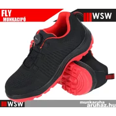   WSW FLY BLACKRED S1 technikai fémbetétes önbefűzős munkabakancs - munkacipő