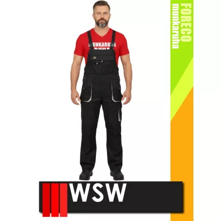 WSW FORECO BLACKGREY technikai kevertszálas kantáros munkanadrág - munkaruha