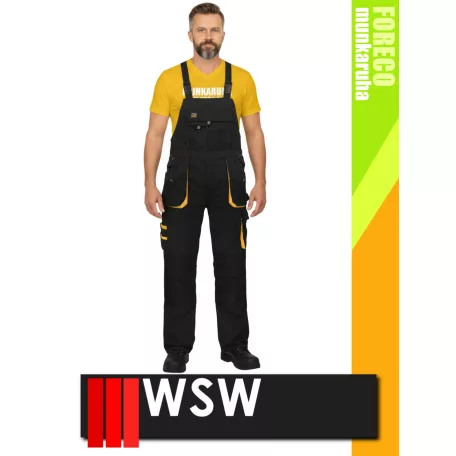 WSW FORECO BLACKYELLOW technikai kevertszálas kantáros munkanadrág - munkaruha