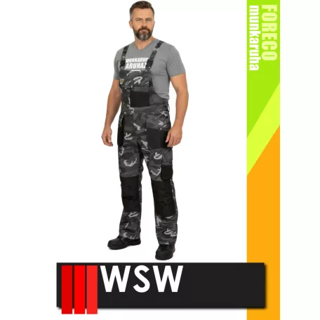 WSW FORECO CAMO technikai kevertszálas kantáros munkanadrág - munkaruha
